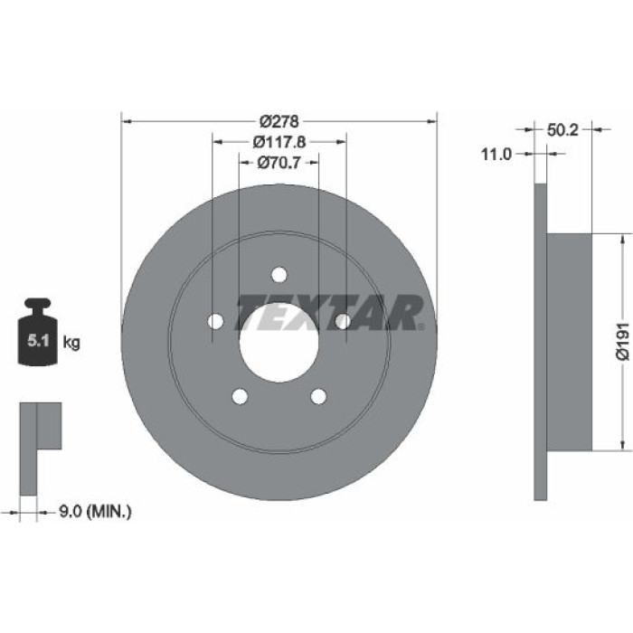 Textar 92099800 Bremsscheibe Textar 92099800 Bremsscheibe