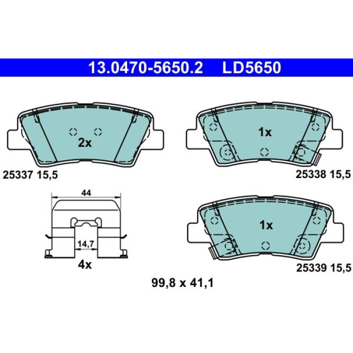 ATE 13.0470-5650.2 Bremsbelagsatz, Scheibenbremse Ceramic ATE 13.0470-5650.2 Bremsbelagsatz, Scheibenbremse Ceramic