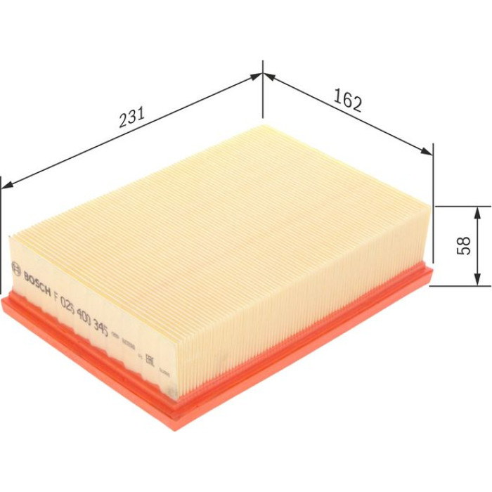 BOSCH F 026 400 345 Luftfilter