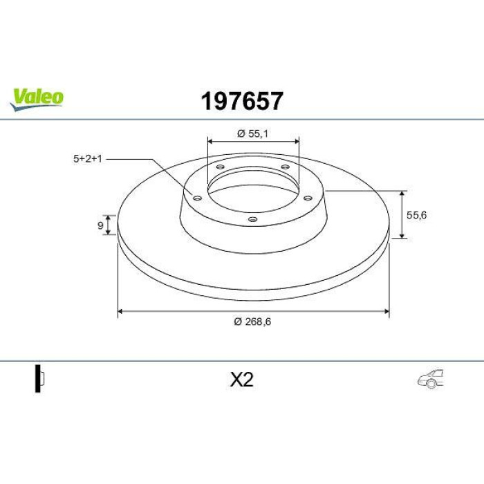 Valeo 197657 Bremsscheibe Valeo 197657 Bremsscheibe