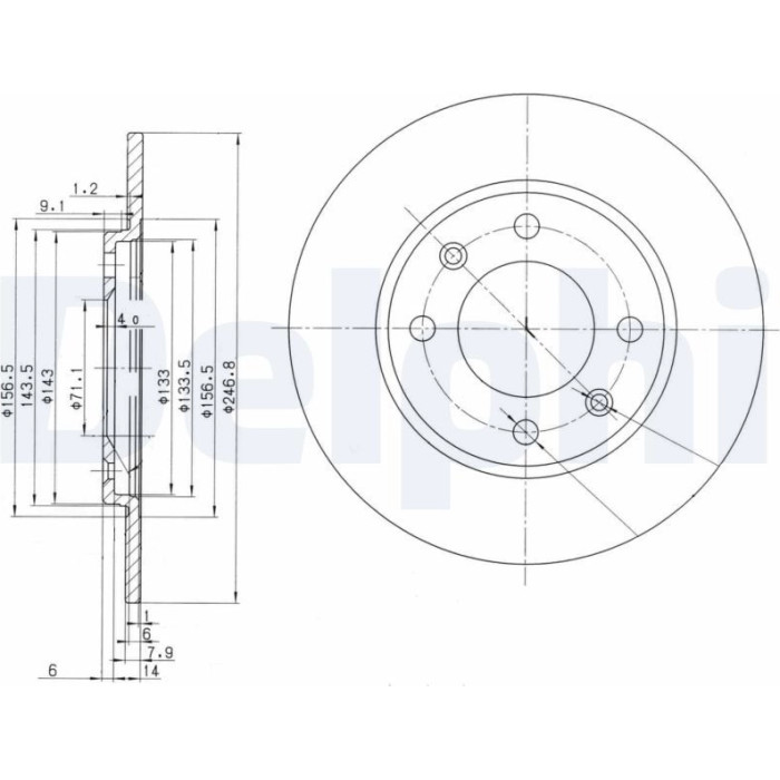 Delphi BG2445 Bremsscheibe Delphi BG2445 Bremsscheibe