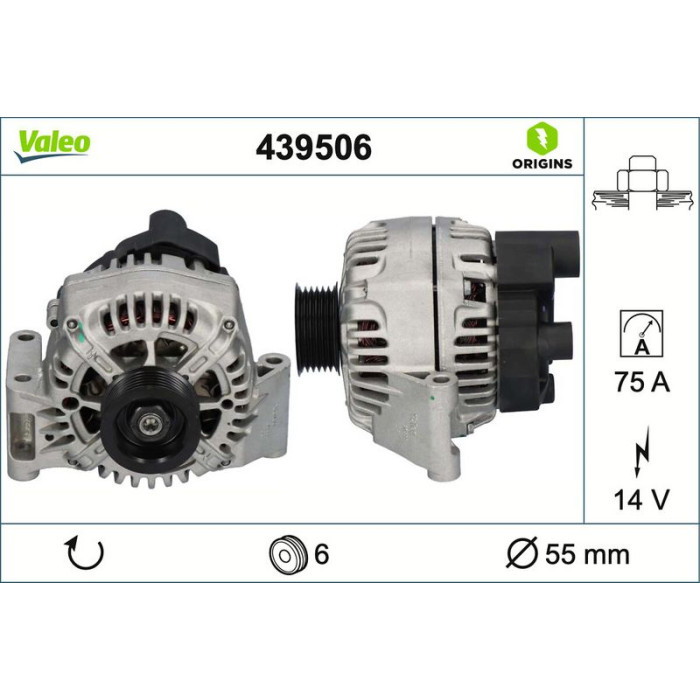 Valeo 439506 Generator ORIGINS - NEW O.E. TECHNOLOGIE Valeo 439506 Generator ORIGINS - NEW O.E. TECHNOLOGIE