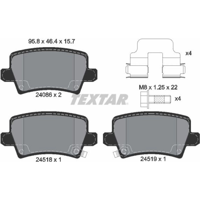 Textar 2408601 Bremsbelagsatz, Scheibenbremse Q+ Textar 2408601 Bremsbelagsatz, Scheibenbremse Q+