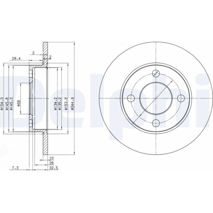 Delphi BG2517 Bremsscheibe Delphi BG2517 Bremsscheibe