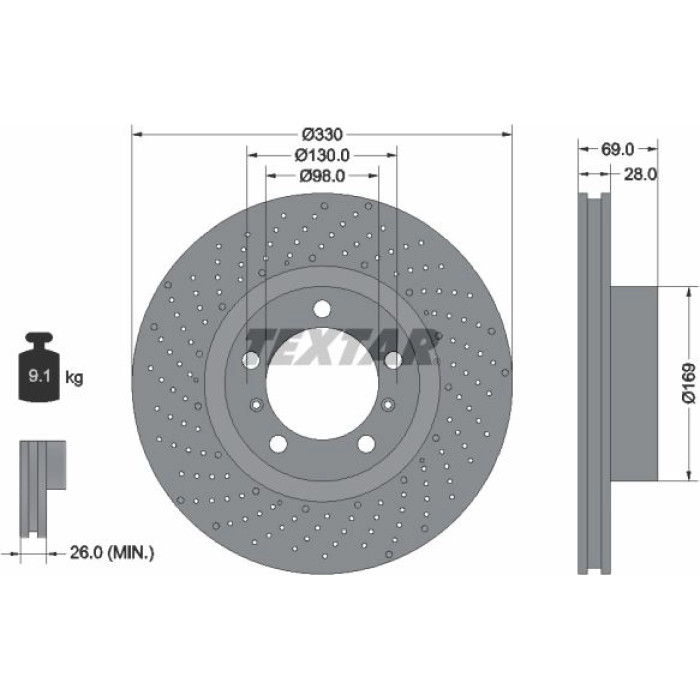 Textar 92279605 Bremsscheibe PRO+