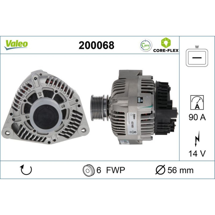 Valeo 200068 Generator CORE-FLEX Valeo 200068 Generator CORE-FLEX