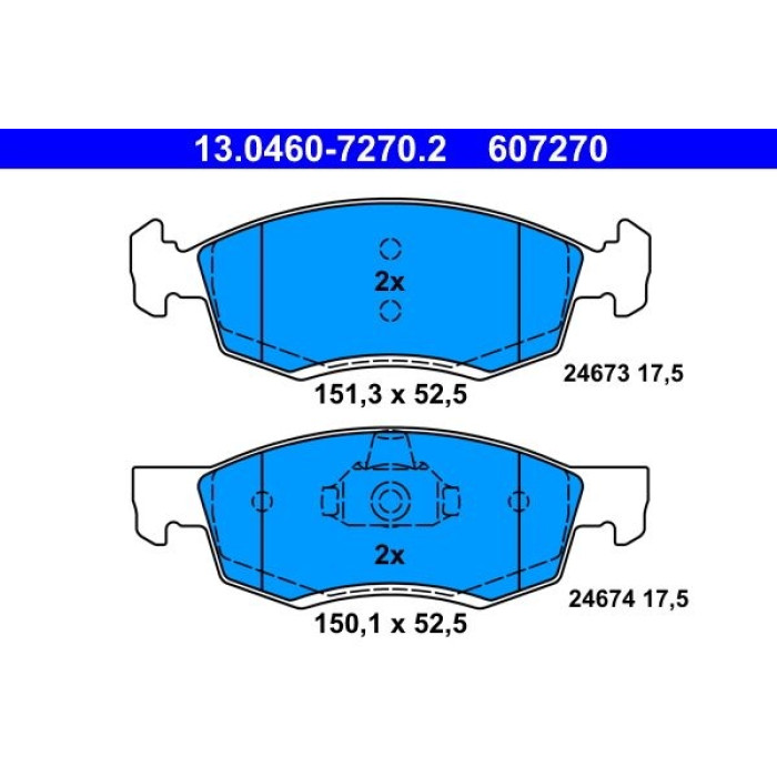 ATE 13.0460-7270.2 Bremsbelagsatz, Scheibenbremse ATE 13.0460-7270.2 Bremsbelagsatz, Scheibenbremse