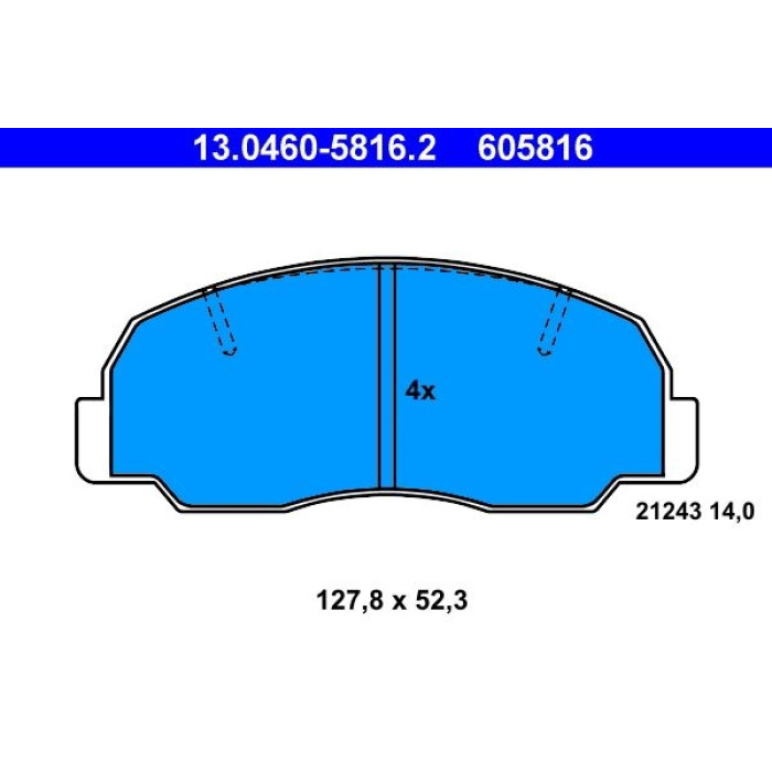 ATE 13.0460-5816.2 Bremsbelagsatz, Scheibenbremse