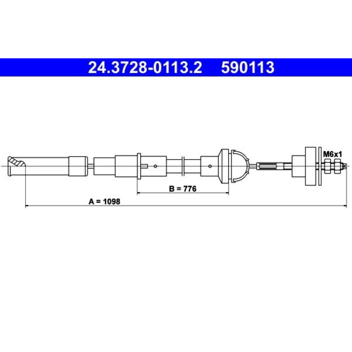 ATE 24.3728-0113.2 Seilzug, Kupplungsbetätigung ATE 24.3728-0113.2 Seilzug, Kupplungsbetätigung
