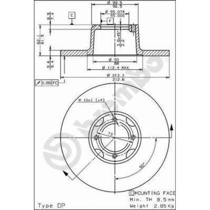 Brembo 08.4334.10 Bremsscheibe PRIME LINE Brembo 08.4334.10 Bremsscheibe PRIME LINE