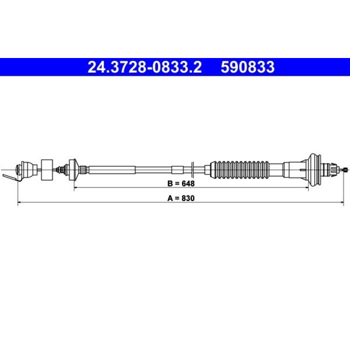 ATE 24.3728-0833.2 Seilzug, Kupplungsbetätigung ATE 24.3728-0833.2 Seilzug, Kupplungsbetätigung