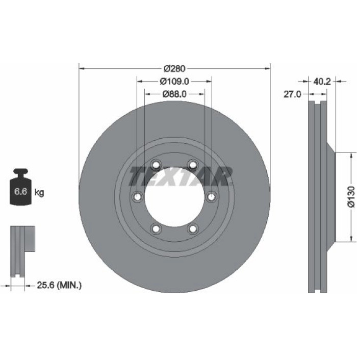 Textar 92174803 Bremsscheibe PRO Textar 92174803 Bremsscheibe PRO