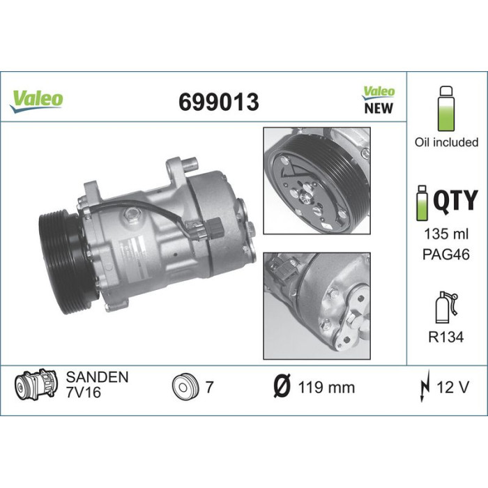 Valeo 699013 Kompressor, Klimaanlage CORE-FLEX Valeo 699013 Kompressor, Klimaanlage CORE-FLEX