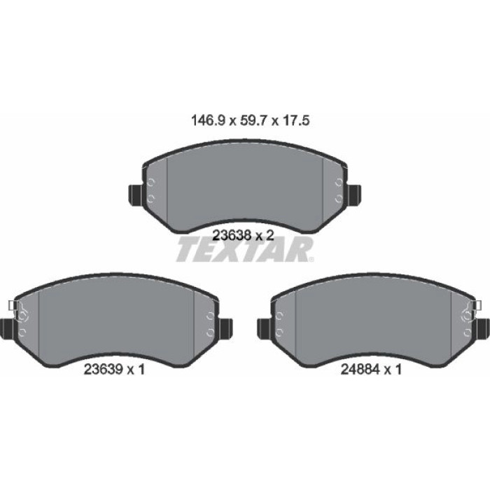 Textar 2363801 Bremsbelagsatz, Scheibenbremse Textar 2363801 Bremsbelagsatz, Scheibenbremse