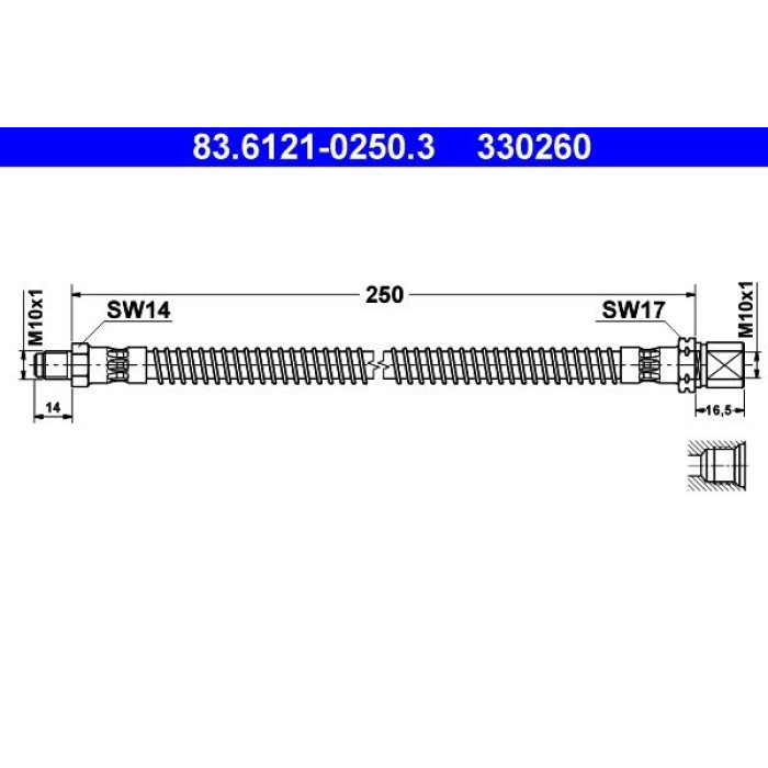 ATE 83.6121-0250.3 Bremsschlauch ATE 83.6121-0250.3 Bremsschlauch
