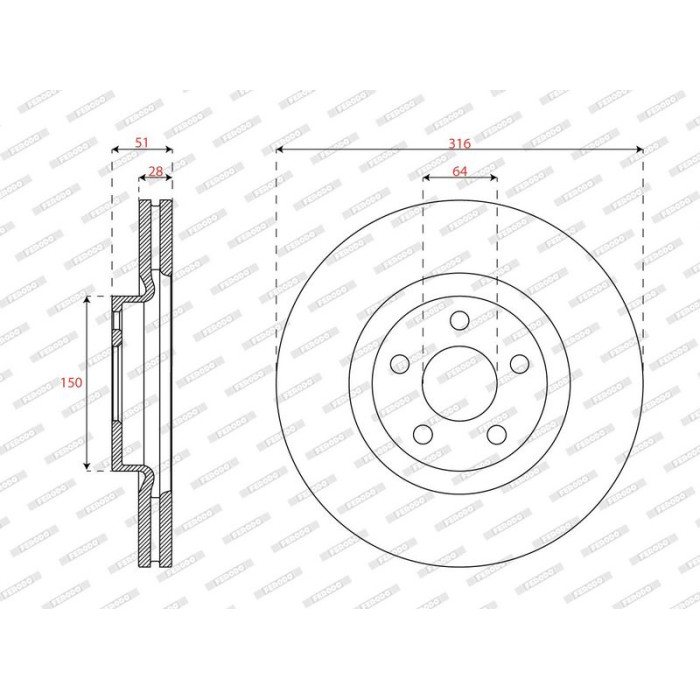 Ferodo DDF3058C Bremsscheibe PREMIER Ferodo DDF3058C Bremsscheibe PREMIER