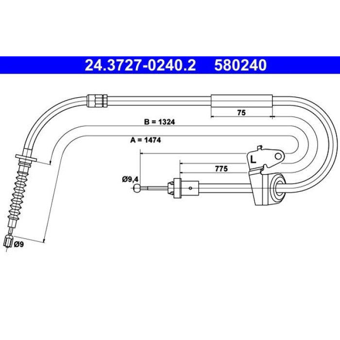 ATE 24.3727-0240.2 Seilzug, Feststellbremse