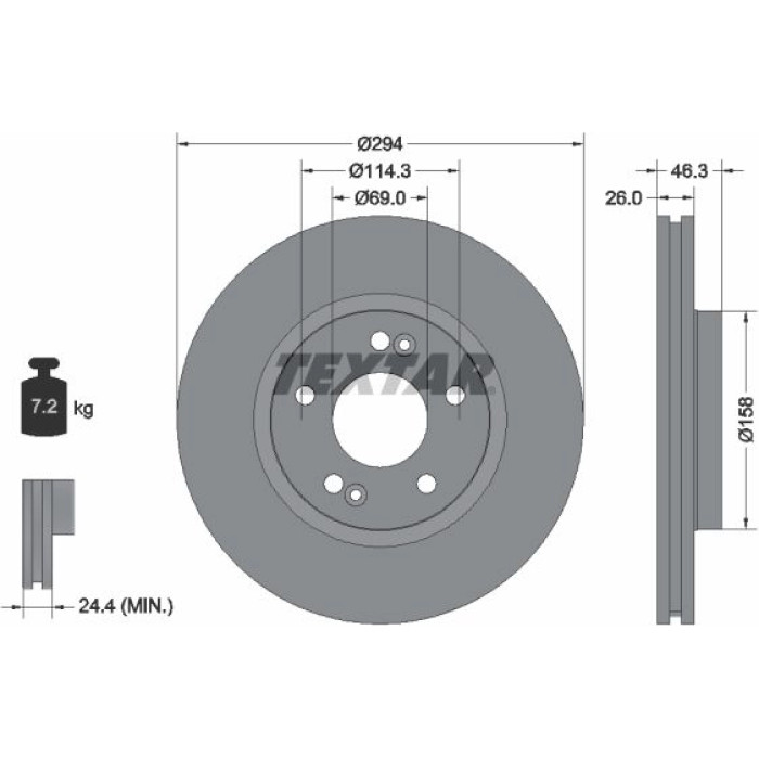 Textar 92136403 Bremsscheibe PRO Textar 92136403 Bremsscheibe PRO
