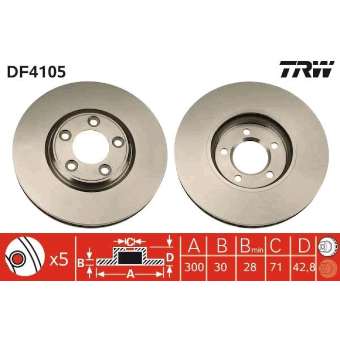 TRW DF4105 Bremsscheibe
