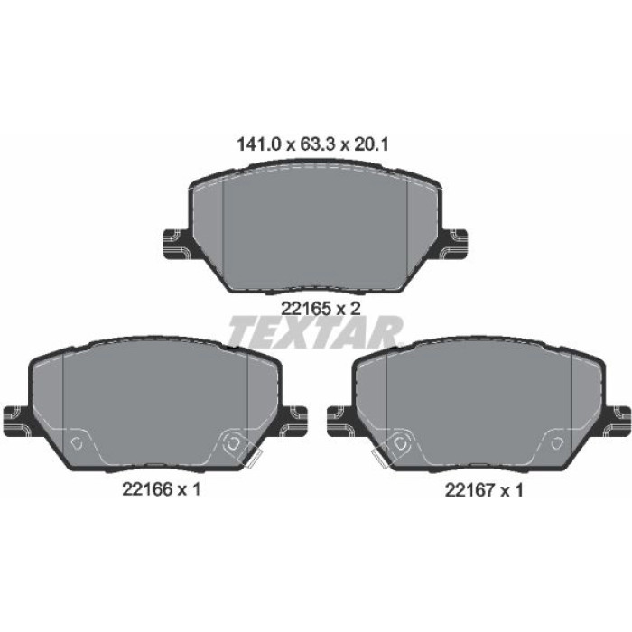 Textar 2216501 Bremsbelagsatz, Scheibenbremse Q+