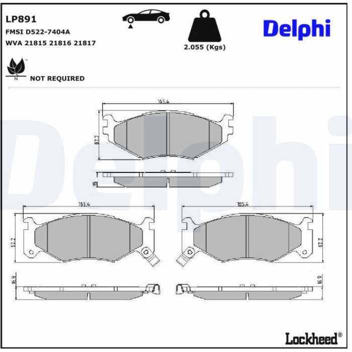 Delphi LP891 Bremsbelagsatz, Scheibenbremse