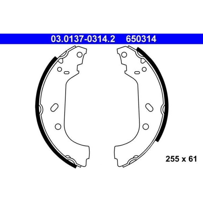 ATE 03.0137-0314.2 Bremsbackensatz ATE 03.0137-0314.2 Bremsbackensatz