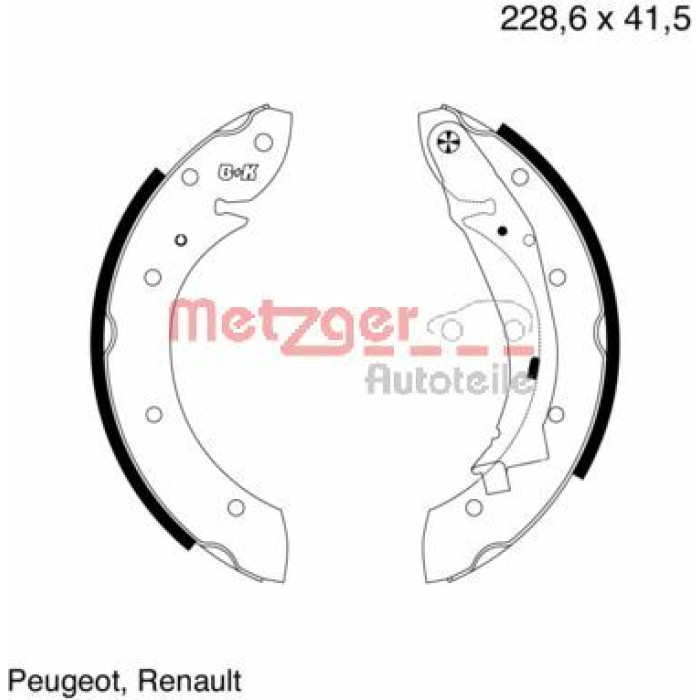 Metzger MG 634 Bremsbackensatz Metzger MG 634 Bremsbackensatz