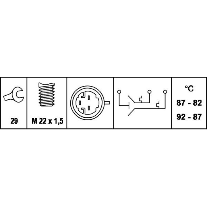 Hella 6ZT 007 837-031 Temperaturschalter, Kühlerlüfter Hella 6ZT 007 837-031 Temperaturschalter, Kühlerlüfter