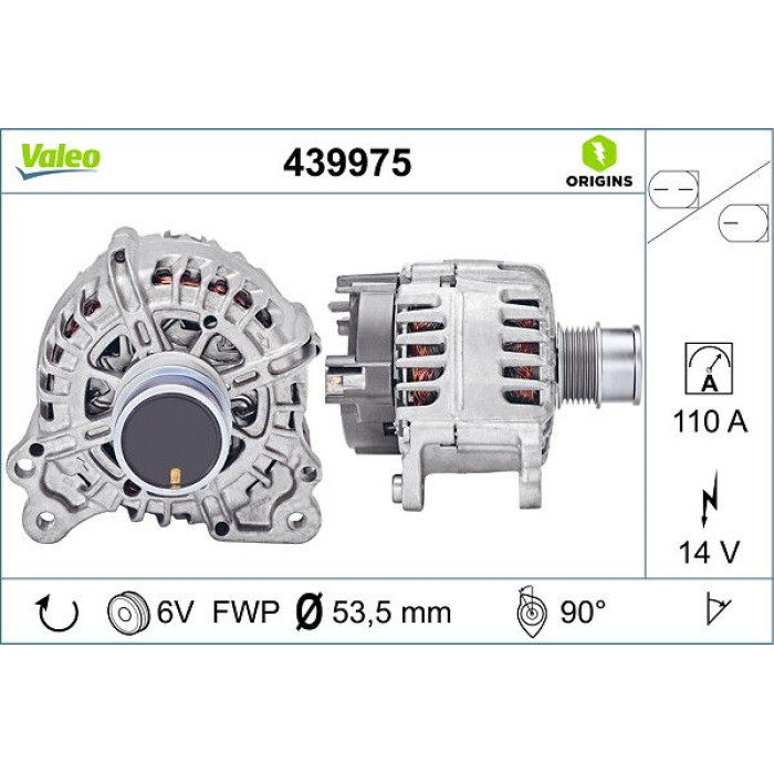 Valeo 439975 Generator ORIGINS - NEW O.E. TECHNOLOGIE Valeo 439975 Generator ORIGINS - NEW O.E. TECHNOLOGIE
