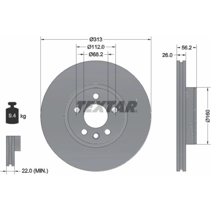 Textar 92109905 Bremsscheibe PRO+ Textar 92109905 Bremsscheibe PRO+
