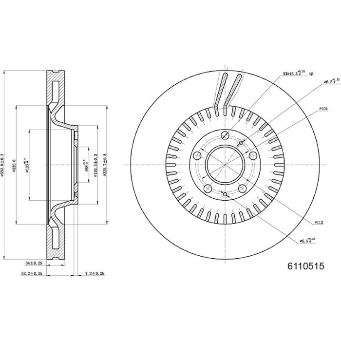 Metzger 6110515 Bremsscheibe