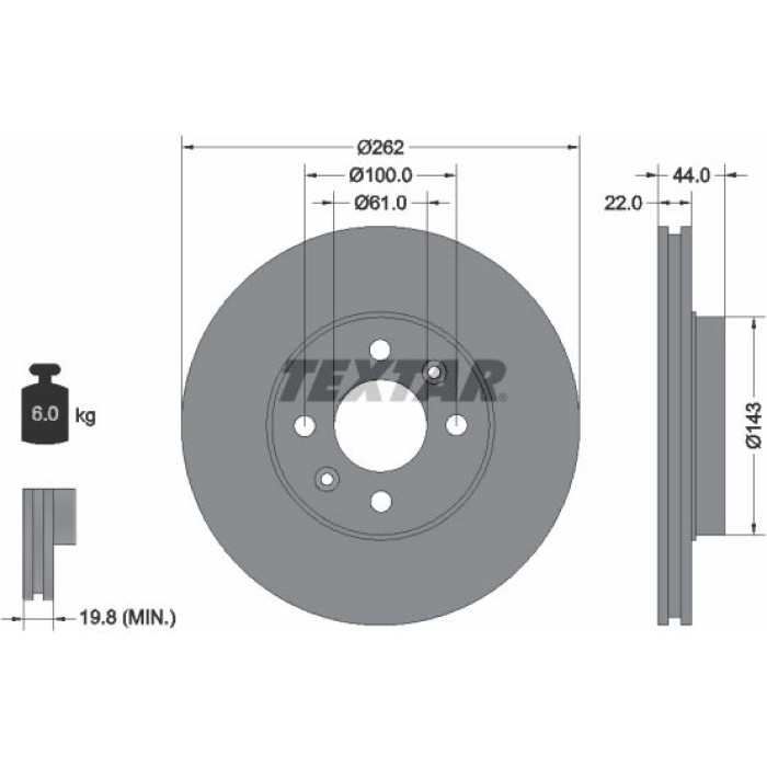 Textar 92064803 Bremsscheibe PRO Textar 92064803 Bremsscheibe PRO