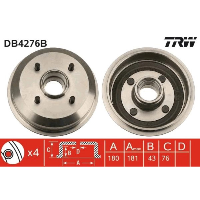 TRW DB4276B Bremstrommel TRW DB4276B Bremstrommel
