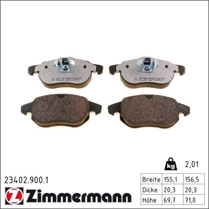 Bremsbelagsatz, Scheibenbremse 23402.900.1 Bremsbelagsatz, Scheibenbremse 23402.900.1