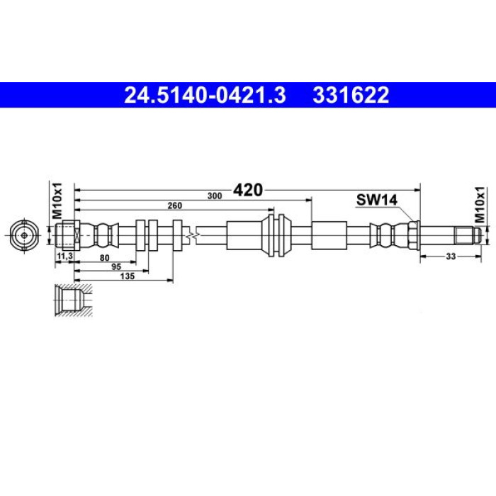 ATE 24.5140-0421.3 Bremsschlauch ATE 24.5140-0421.3 Bremsschlauch