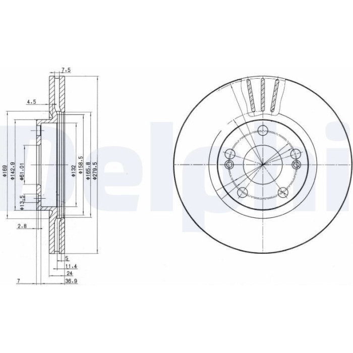 Delphi BG2697 Bremsscheibe Delphi BG2697 Bremsscheibe