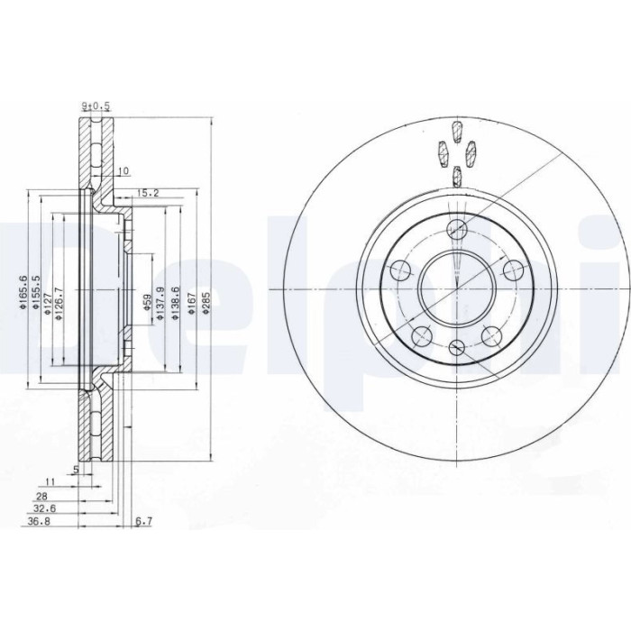 Delphi BG3740C Bremsscheibe