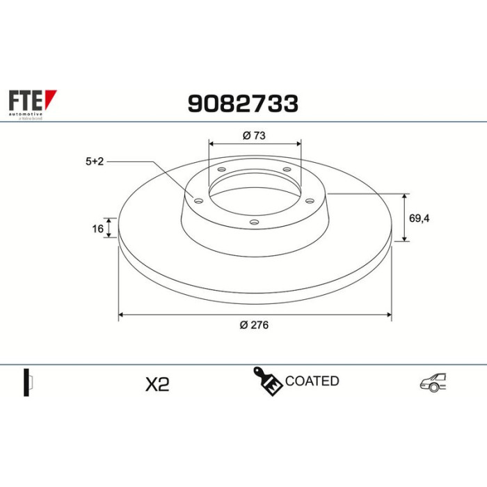 FTE 9082733 Bremsscheibe COATED RANGE FTE 9082733 Bremsscheibe COATED RANGE