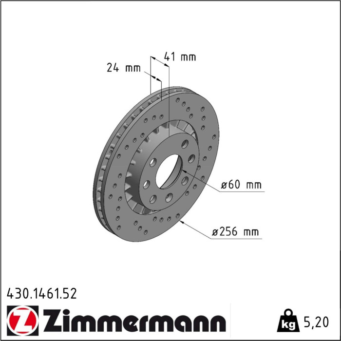 Zimmermann 430.1461.52 Bremsscheibe SPORT Z Zimmermann 430.1461.52 Bremsscheibe SPORT Z