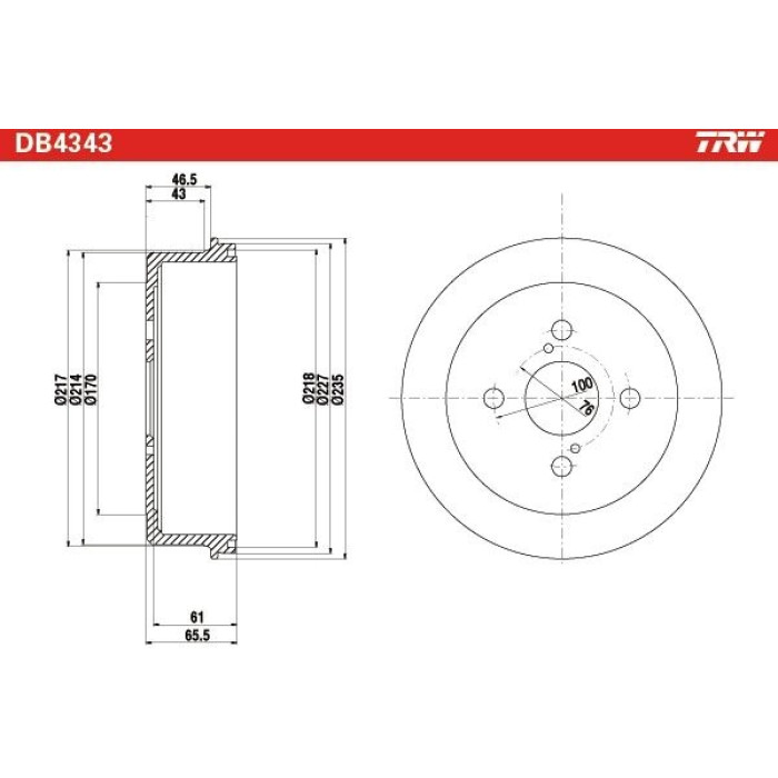 TRW DB4343 Bremstrommel