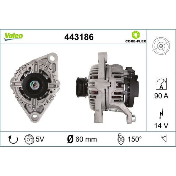 Valeo 443186 Generator CORE-FLEX