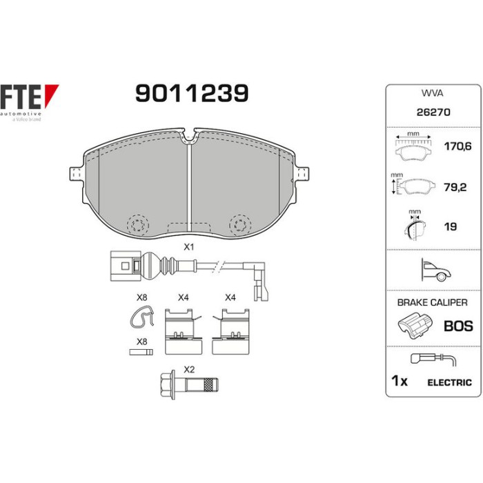 FTE 9011239 Bremsbelagsatz, Scheibenbremse FTE 9011239 Bremsbelagsatz, Scheibenbremse