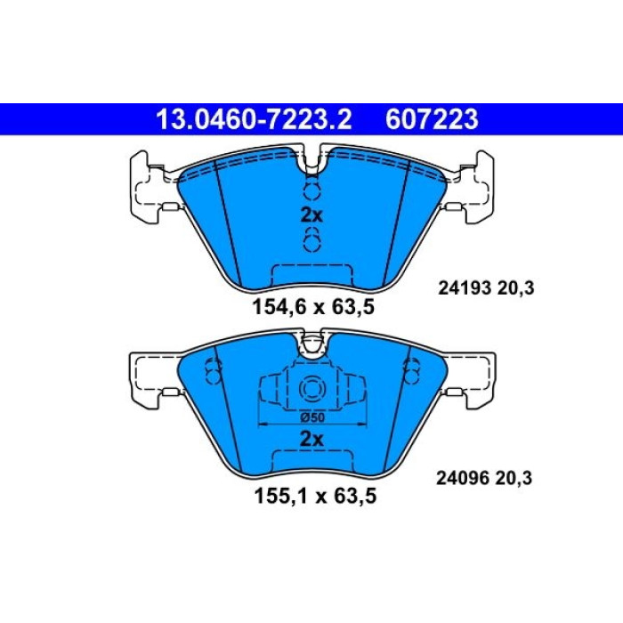ATE 13.0460-7223.2 Bremsbelagsatz, Scheibenbremse ATE 13.0460-7223.2 Bremsbelagsatz, Scheibenbremse