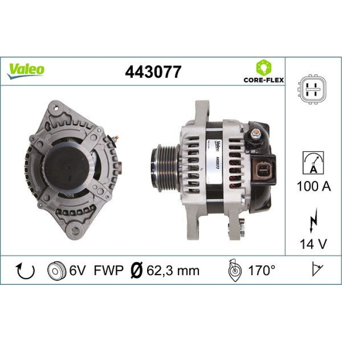 Valeo 443077 Generator CORE-FLEX Valeo 443077 Generator CORE-FLEX