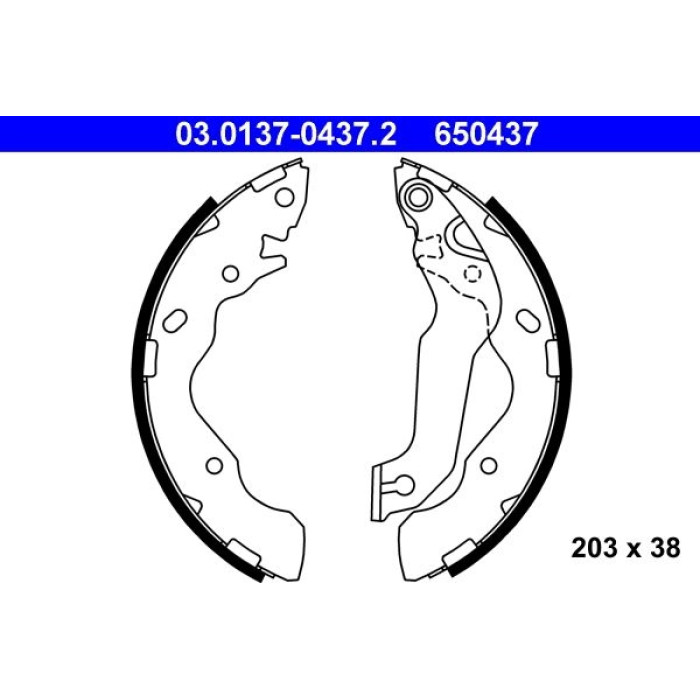 ATE 03.0137-0437.2 Bremsbackensatz ATE 03.0137-0437.2 Bremsbackensatz