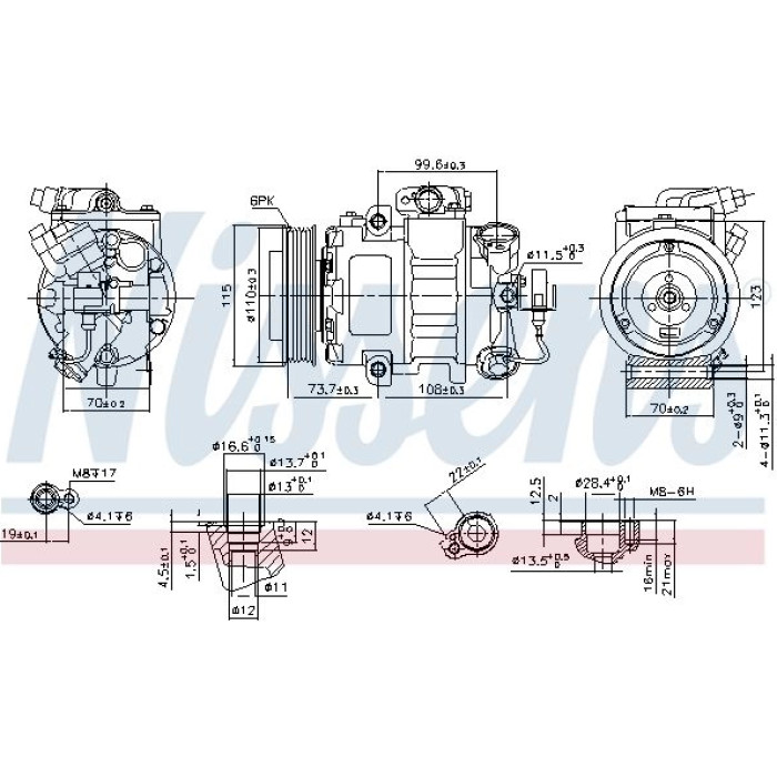 Nissens 89026 Kompressor, Klimaanlage FIRST FIT