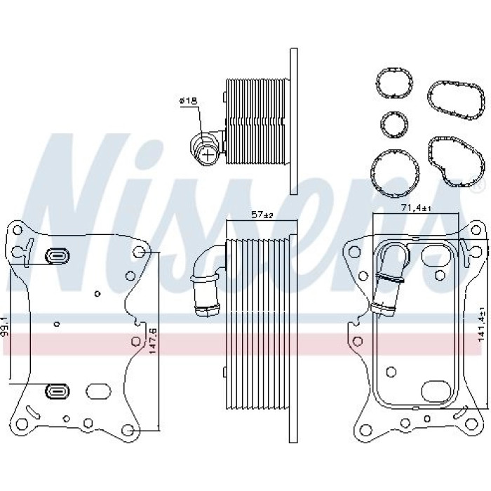Nissens 91198 Ölkühler, Motoröl FIRST FIT