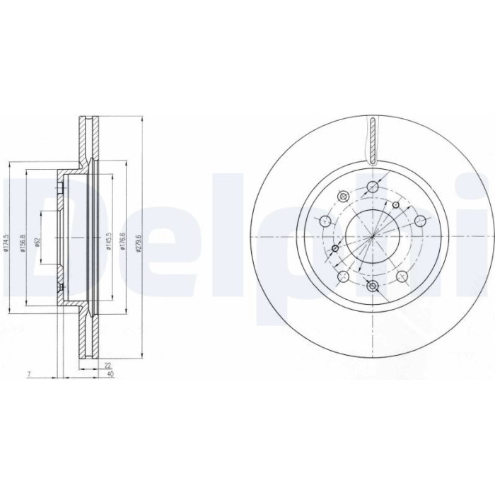 Delphi BG4093 Bremsscheibe Delphi BG4093 Bremsscheibe