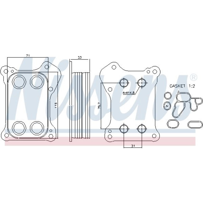 Nissens 90739 Ölkühler, Motoröl FIRST FIT Nissens 90739 Ölkühler, Motoröl FIRST FIT