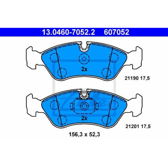 ATE 13.0460-7052.2 Bremsbelagsatz, Scheibenbremse ATE 13.0460-7052.2 Bremsbelagsatz, Scheibenbremse